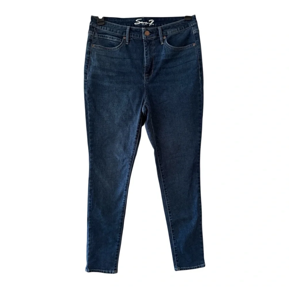 Seven7 Skinny High Rise Ankle Jeans St. James Wash Size 10
